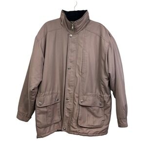 ATTRAK Coat Winter Jacket Hooded‎ Insulated Lined Flap Pocket Brown Men Size L
